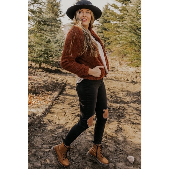 Roolee Zip Up Chocolate Teddy Jacket - Picture 3 of 7